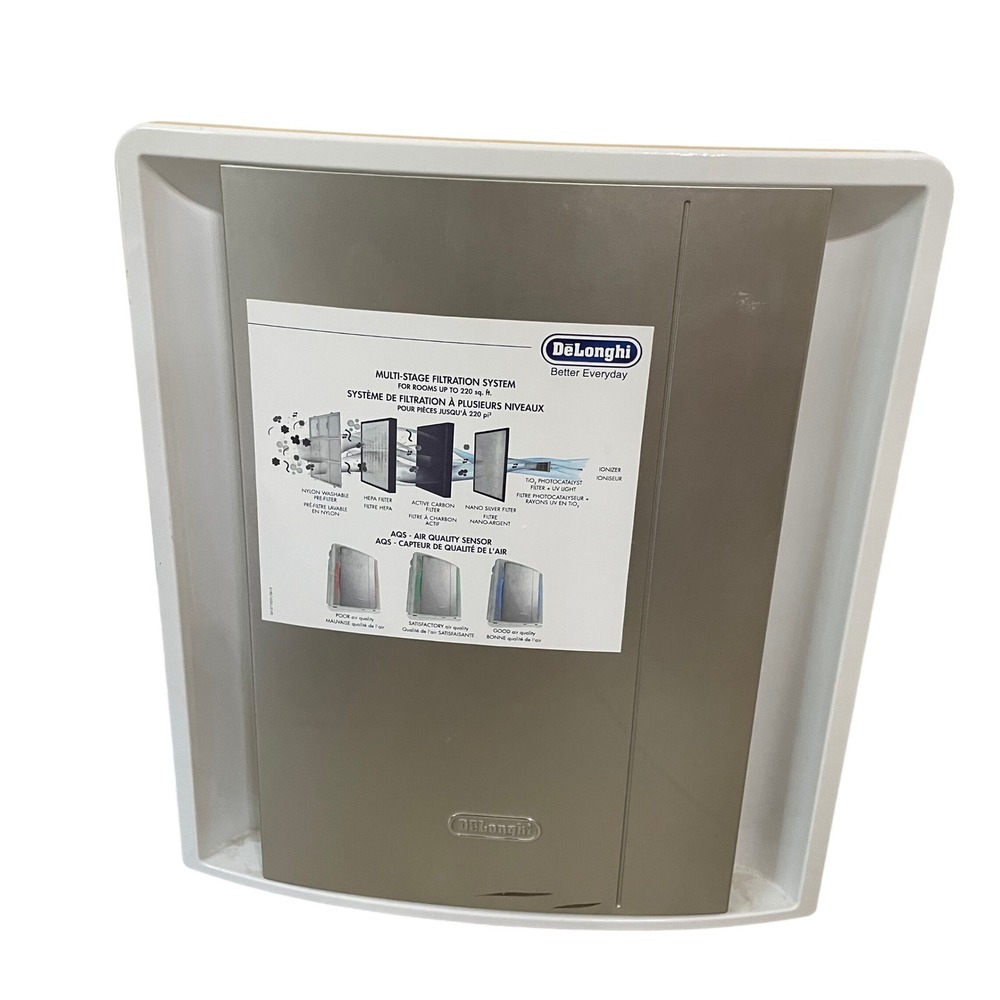 DeLonghi AC230 Air Purifier Multi-Stage HEPA Carbon Filter Ionizer UV White